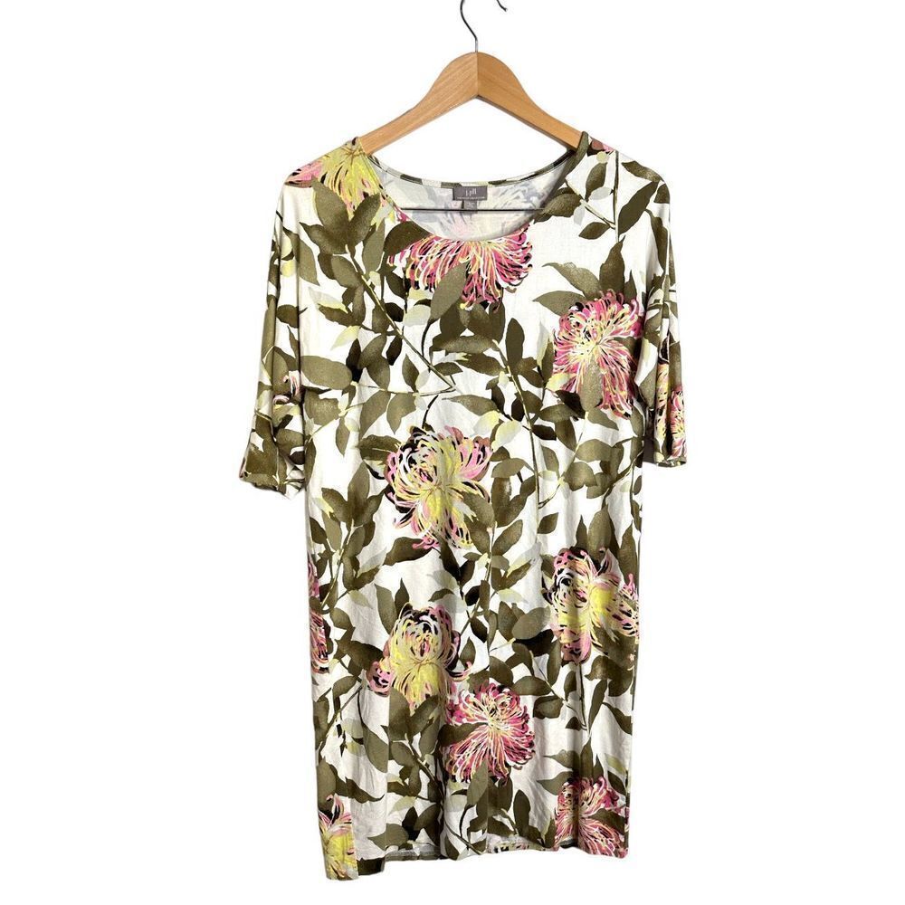 J. Jill Dress Womens Half Sleeve Casual Floral Round Neck Size XS